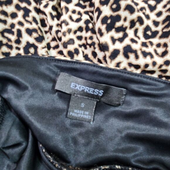 Express Womens Y2k Vintage Mini Skirt Mesh Animal Print Size Small Stretch - Picture 4 of 6